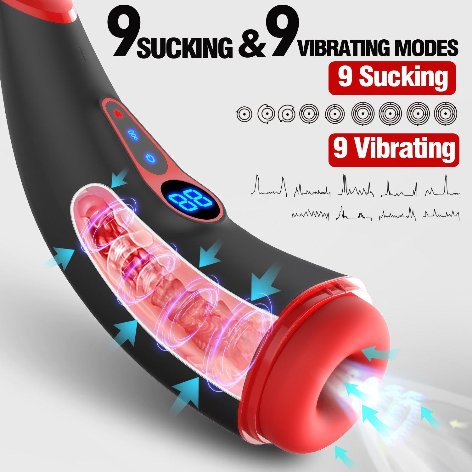 Men's Automatic Piston Telescopic Mouth Sucking Heating Electric Massager - SqueezeBx